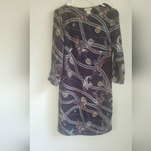 H&M, blue sleeved dress